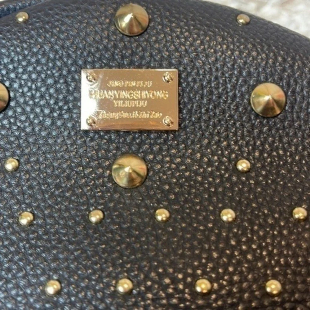 Jing‎ Pi Ju Studded Faux Leather Zip Trendy Design Backpack Purse